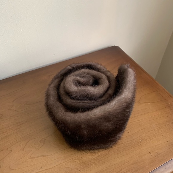 REAL MINK-Luxurious Brown Fur Scarf - Picture 4 of 5
